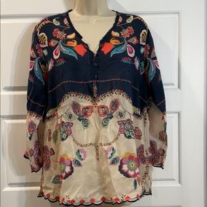 Johnny Was popover blouse  Size